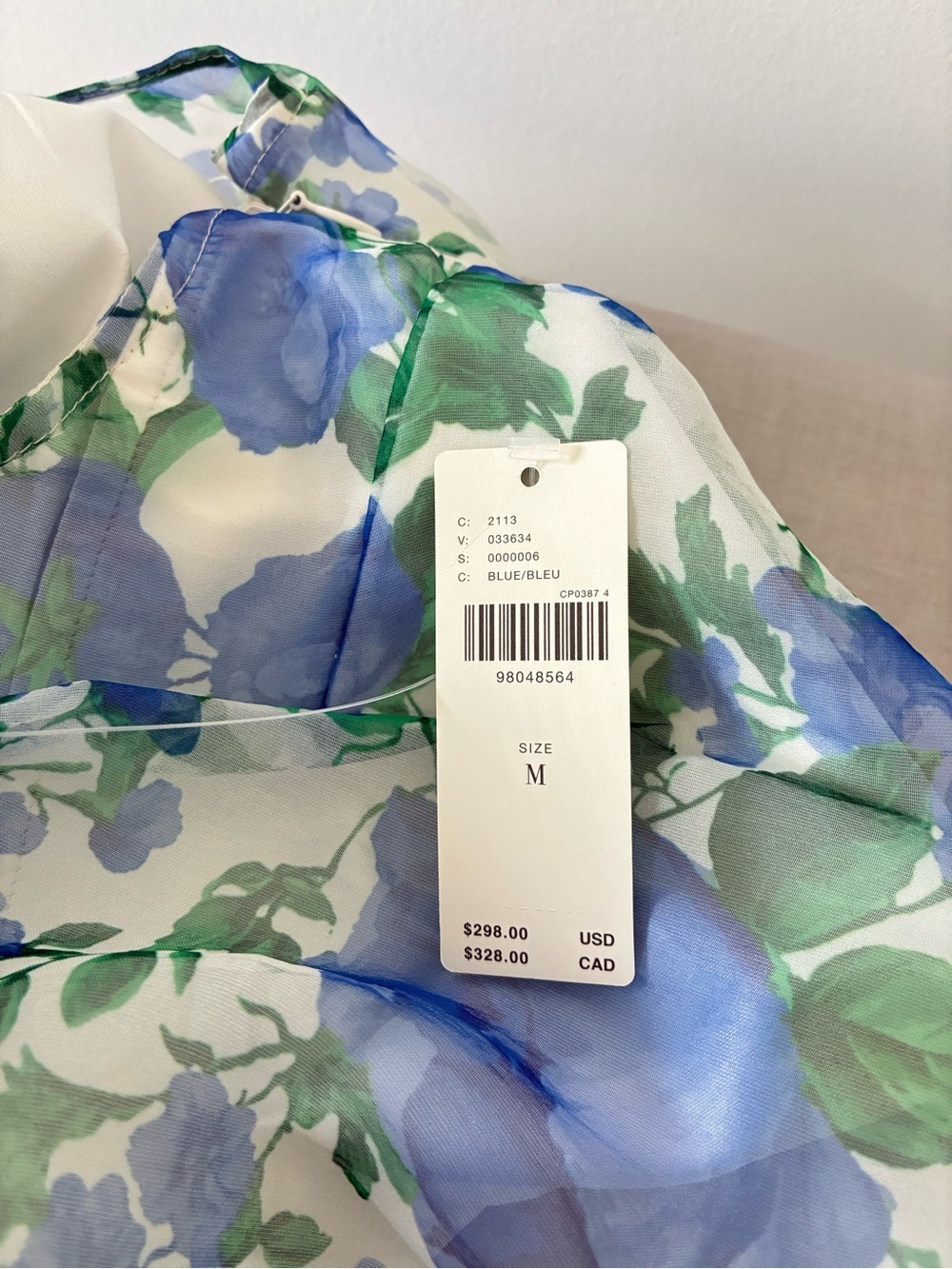 NWT BHLDN Anthropologie Kendall High Neck Scarf Floral Organza Maxi Dress - Picture 14 of 17